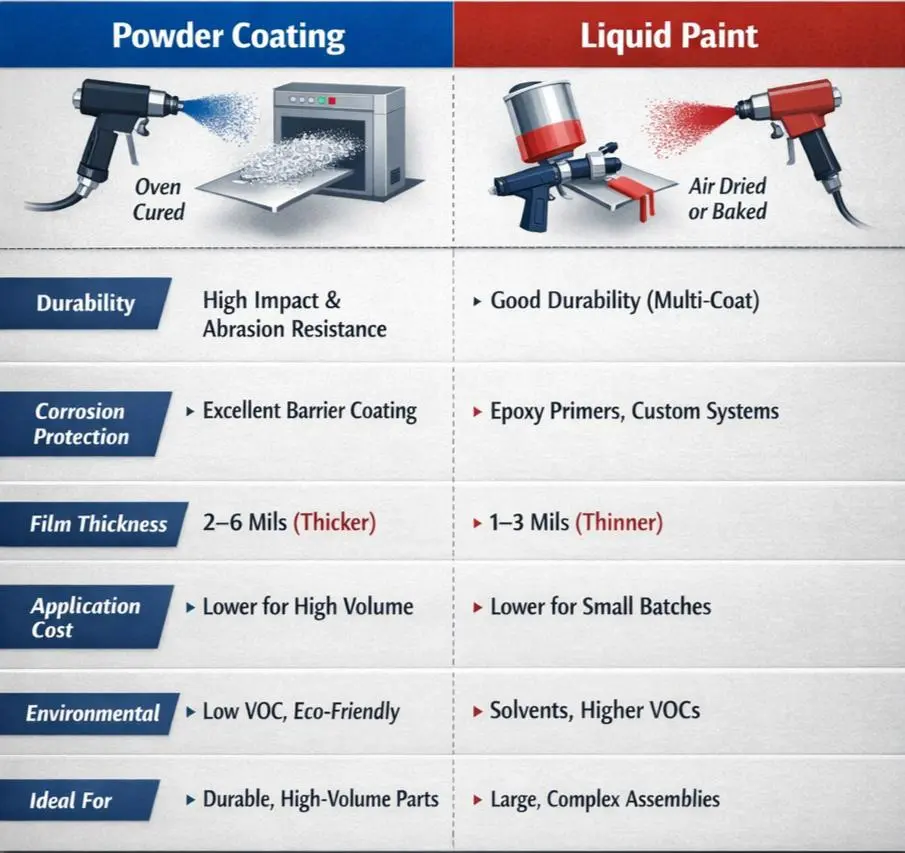 Powder Coating vs Liquid Paint